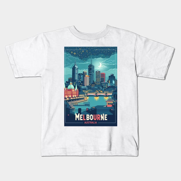 Melbourne Australia Kids T-Shirt by Studio Red Koala